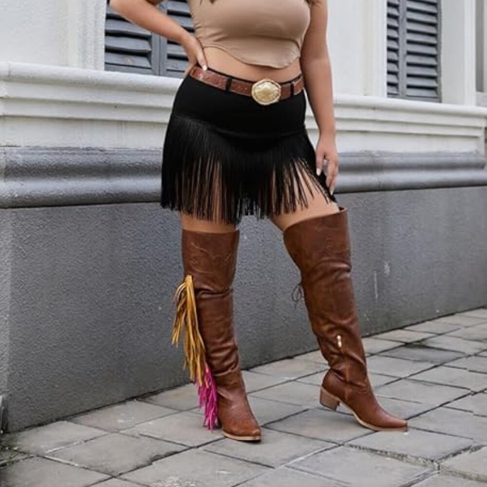 Over Knee Cowboy Boots - Picture 3 of 6